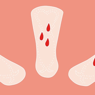 A few dots of blood on the liner.