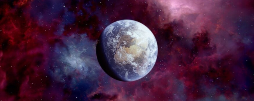 La Terre au milieu d’une galaxie tourbillonnante d’étoiles