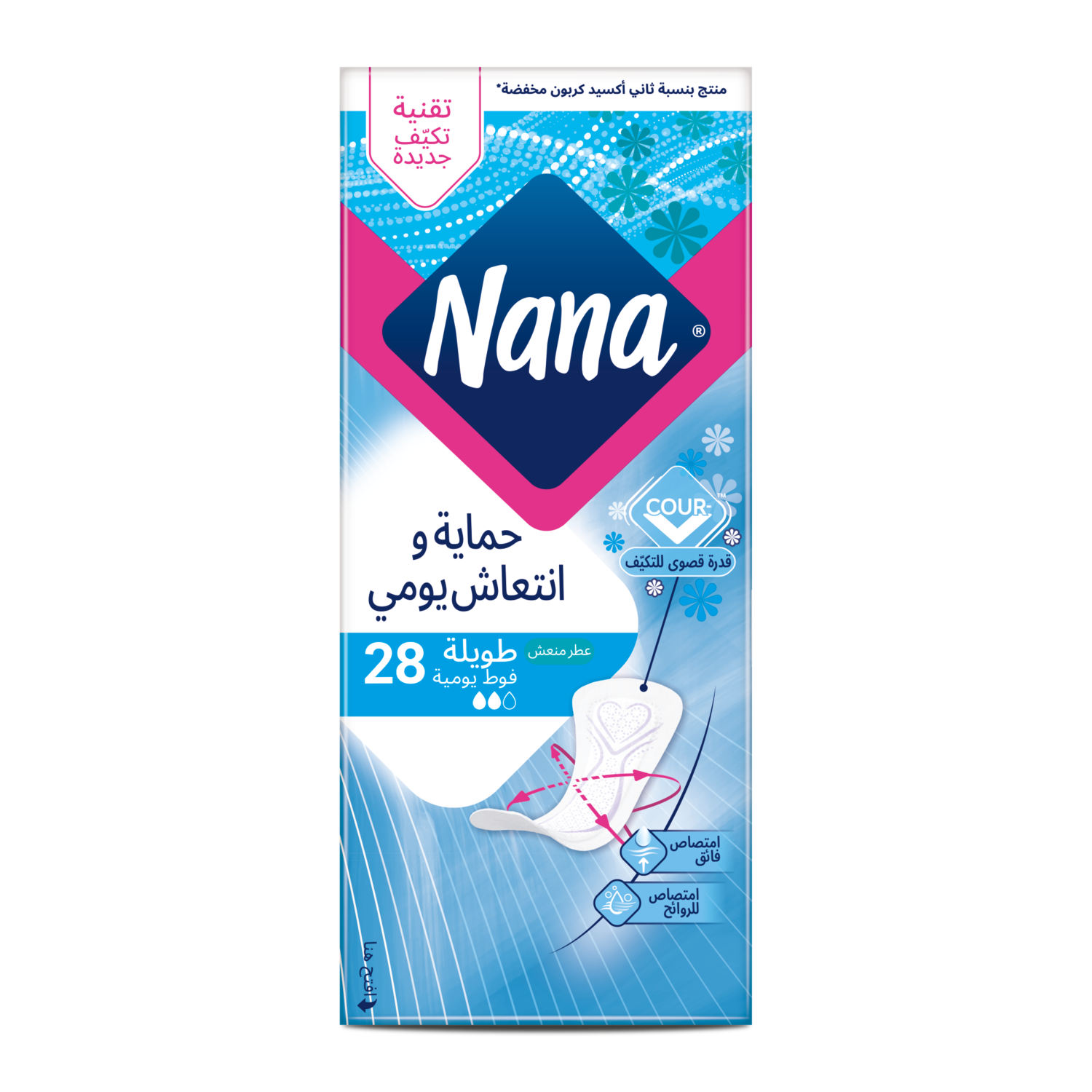 نانا حماية وإنتعاش فوط يومية معطرة طويلة