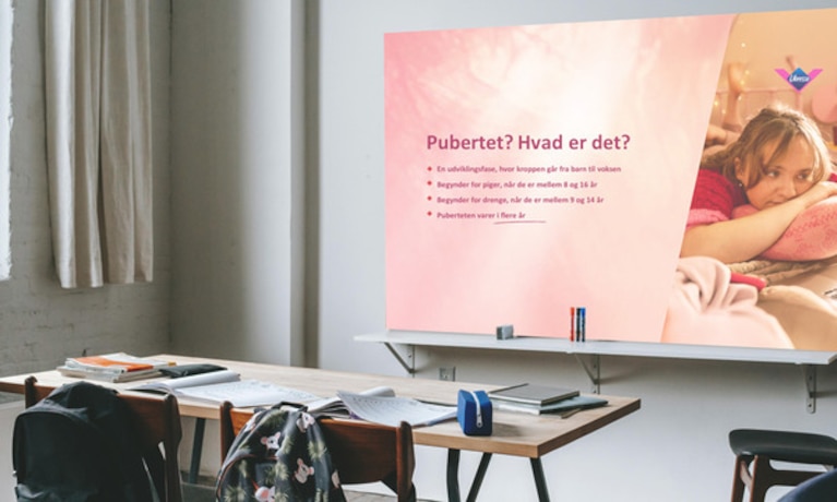 En PowerPoint-præsentation, der kan bruges i skolen til at undervise i menstruation, menstruationscyklussen og pubertet