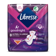 Libresse Goodnight Ultra X Large With Wings Pack X8 Ultra Pads 3000x3000