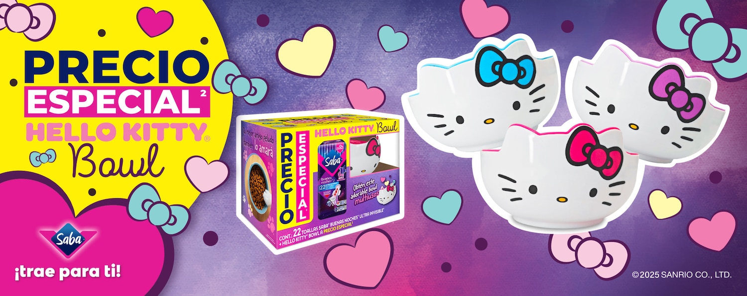 1 paquete de Toallas Buenas Noches Ultra Nocturna 22s + Guarda Todo Hello Kitty