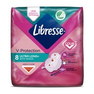 Libresse V Protection Ultra Long With Wings Pack X8 Ultra Pads 3000x3000