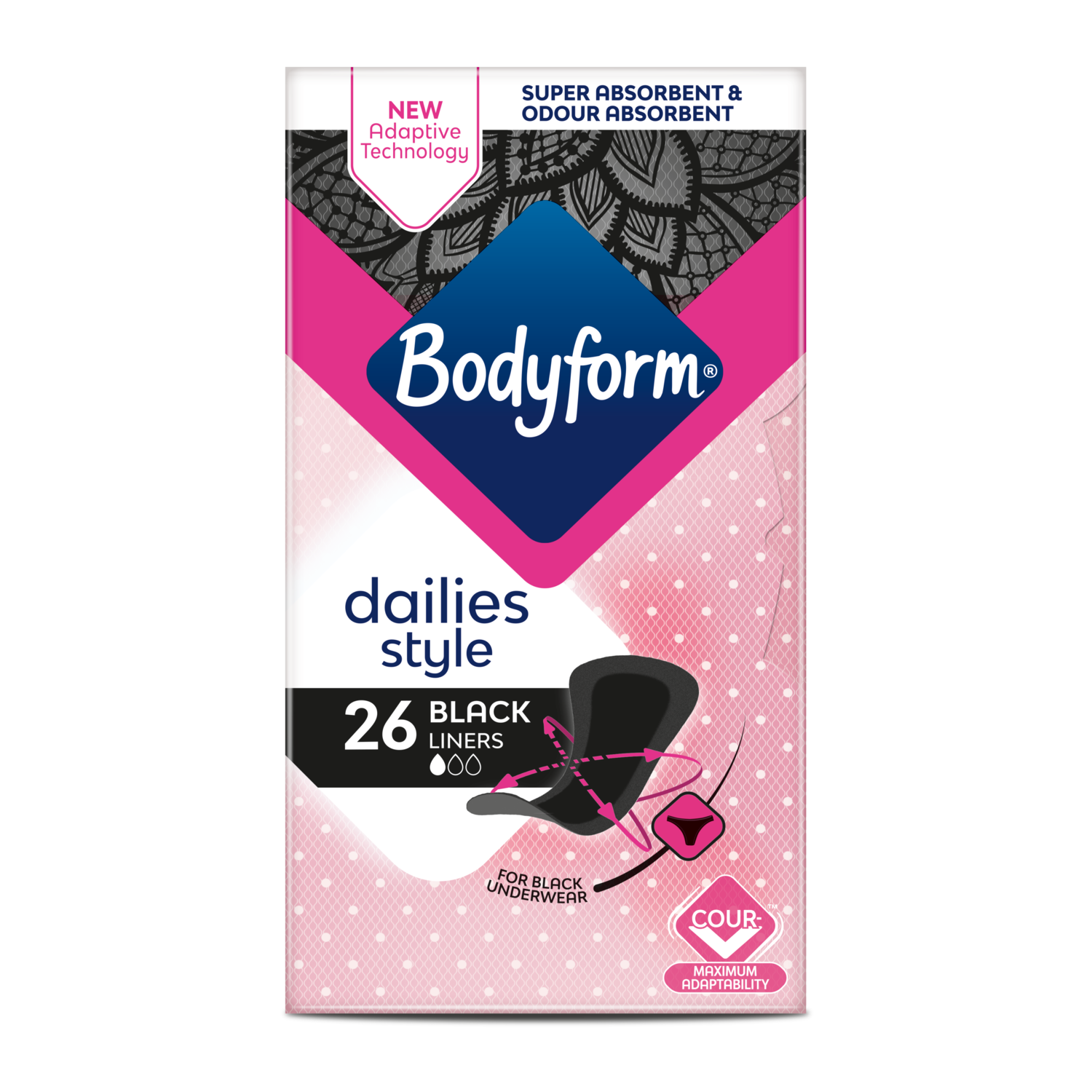 Dailies Black Normal Panty Liners
