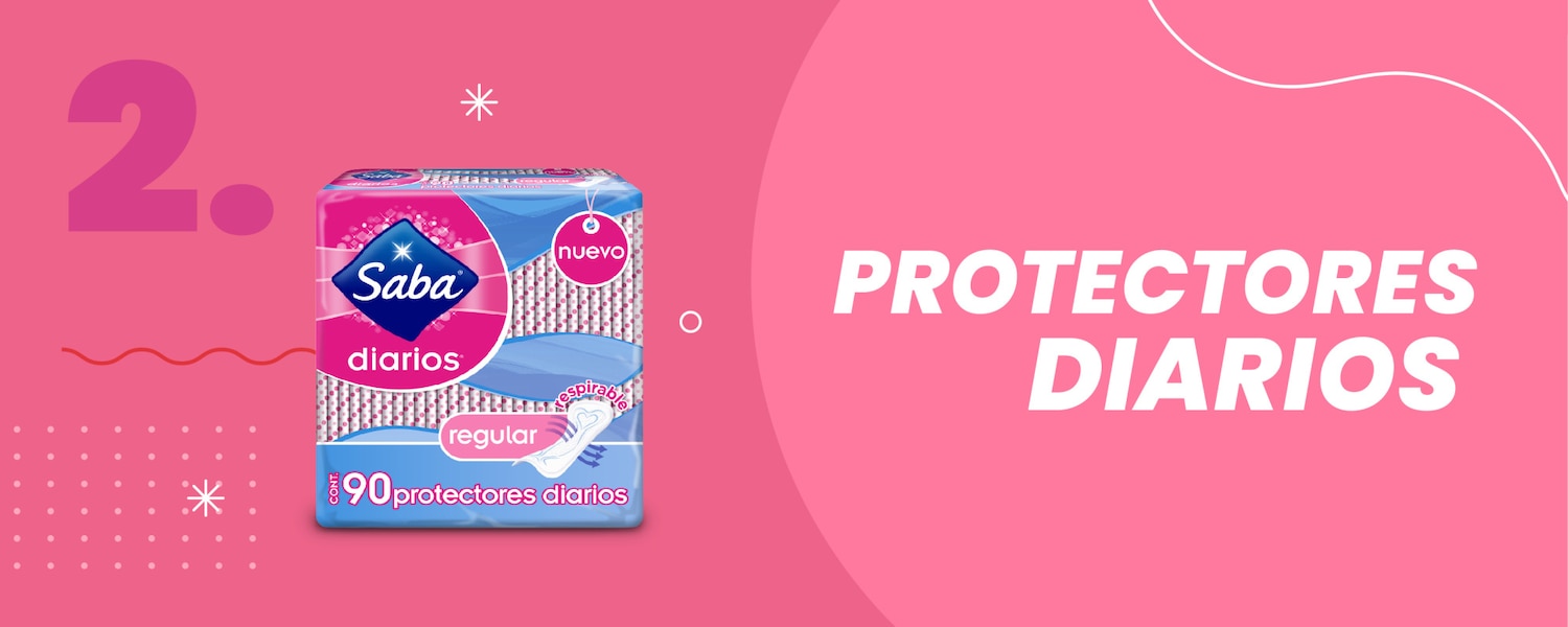 Paso 2 de la rutina de cuidado intimo, Protectores diarios Saba®