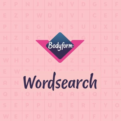 Banner with text "Bodyform Wordsearch"