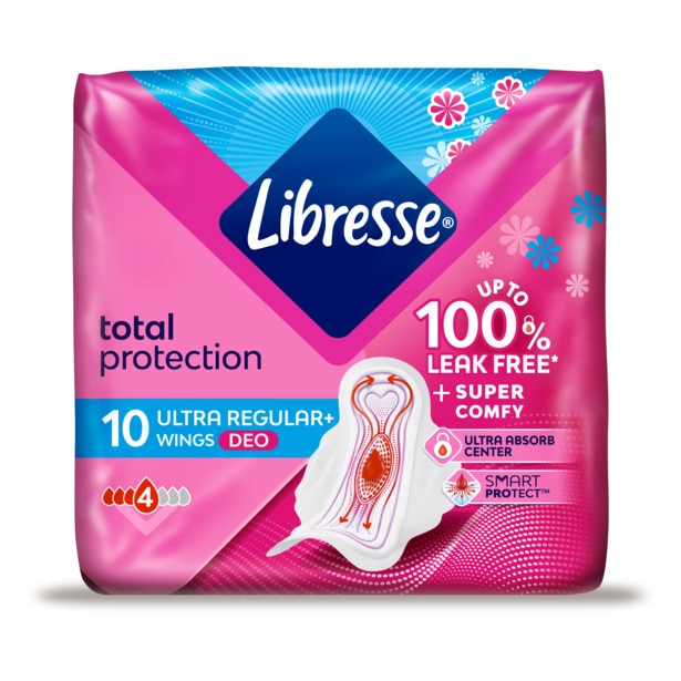 Libresse V Protection Ultra With Wings Scent Pack X10 Ultra Pads