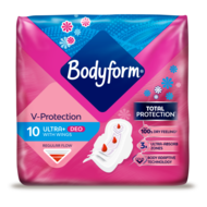 Bodyform V-Protection & Freshness Normal Deo Ultra+ Towels with Wings