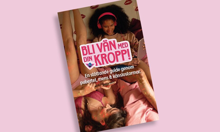 En bild på Libresse utbildningsbok om mens, pubertet och humörsvängningar