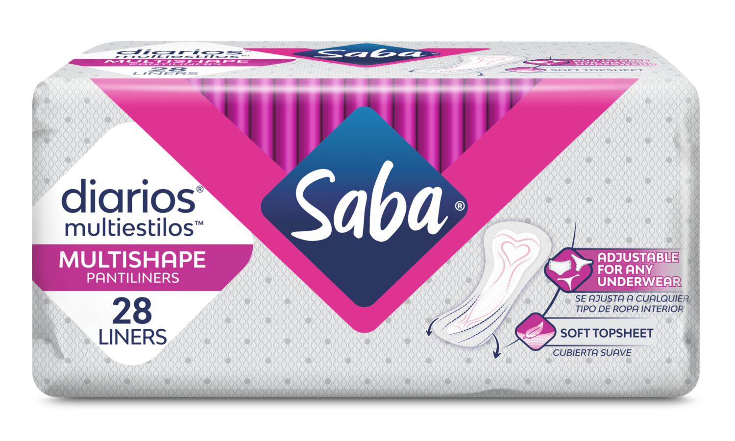 Saba® Diarios® Multiestilos™ Multishape Pantiliners
