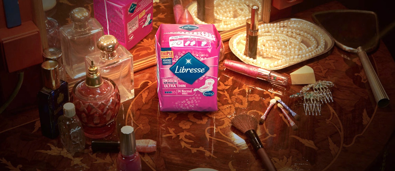 Image of a Libresse product with a range of beauty products - Libresse