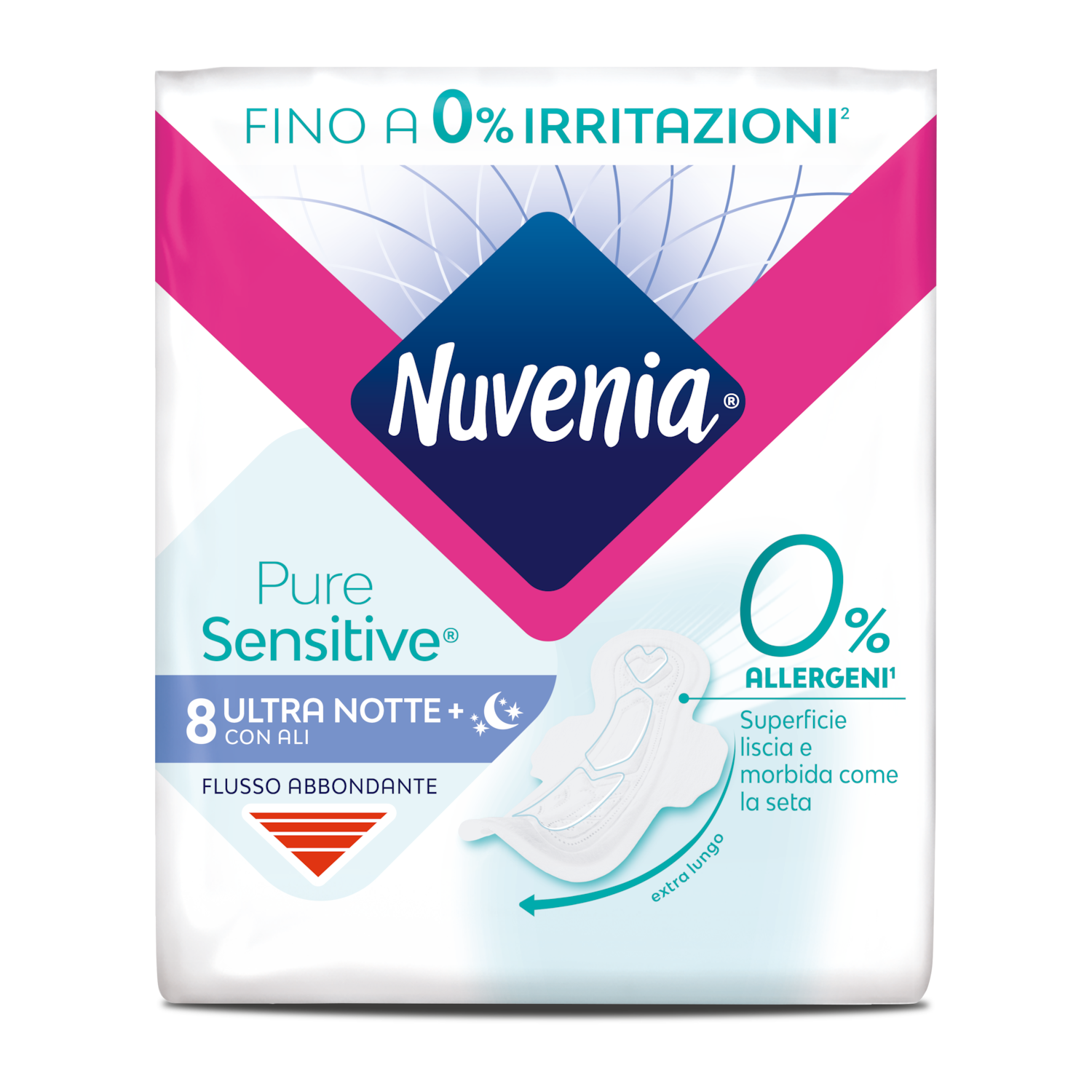 Assorbenti Pure Sensitive Ultra con Ali Notte