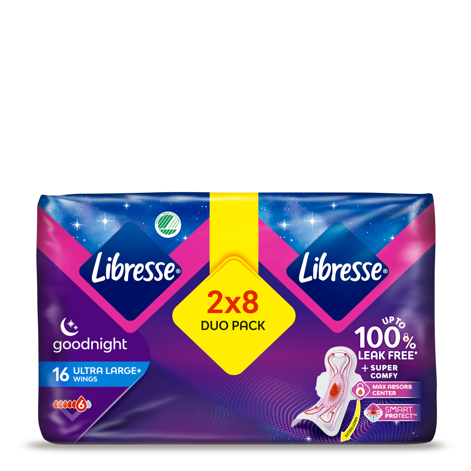 Libresse Goodnight Ultra With Wings Duo Pack X16 Ultra Pads