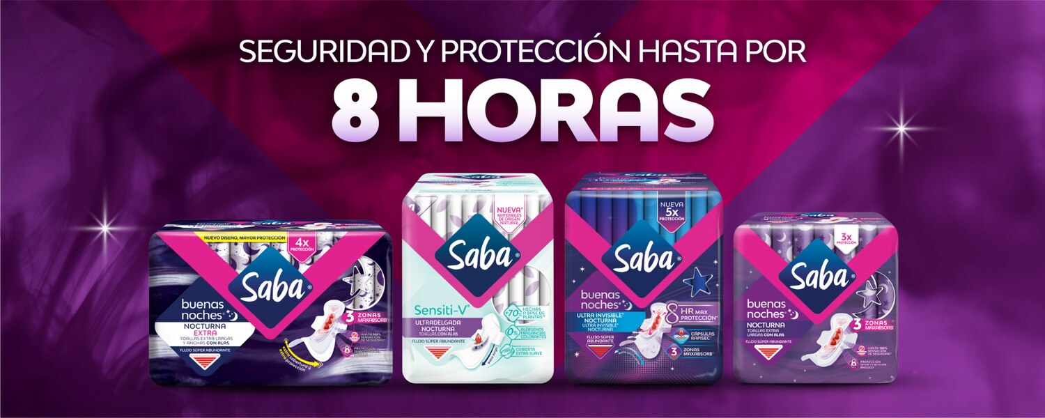 Imagen de una chica lista para dormir sobre un fondo de morado - Saba
