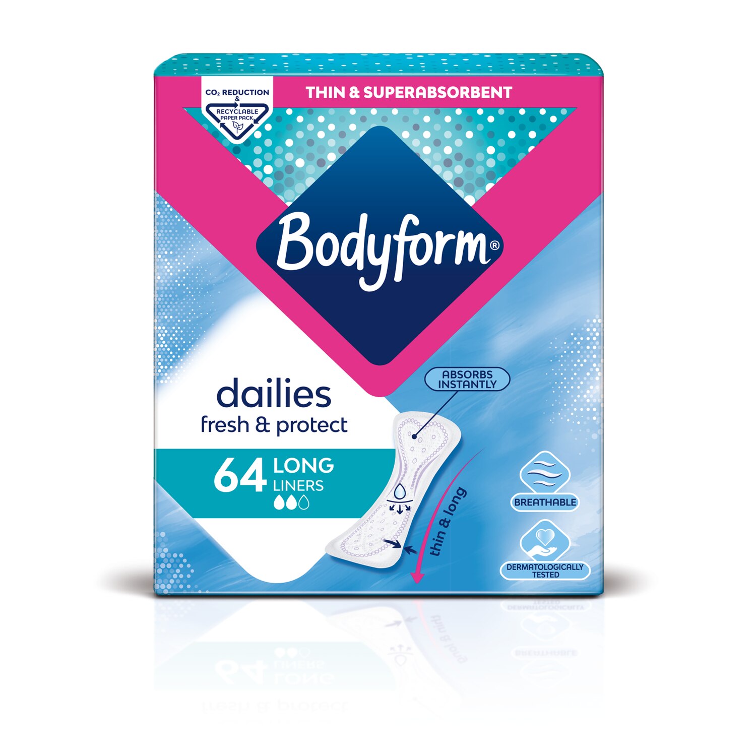Bodyform Dailies Fresh & Protect Long Liners Bodyform