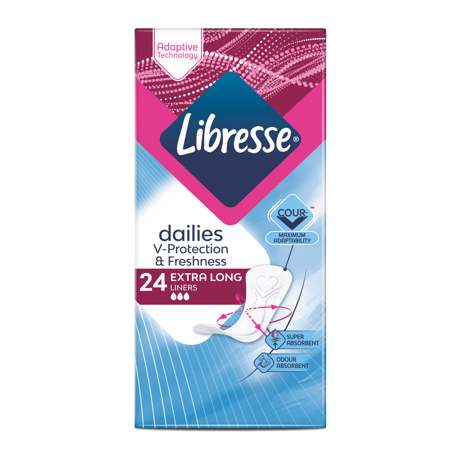 LIBRESSE DAILIES V-PROTECTION & FRESHNESS EXTRA LONG