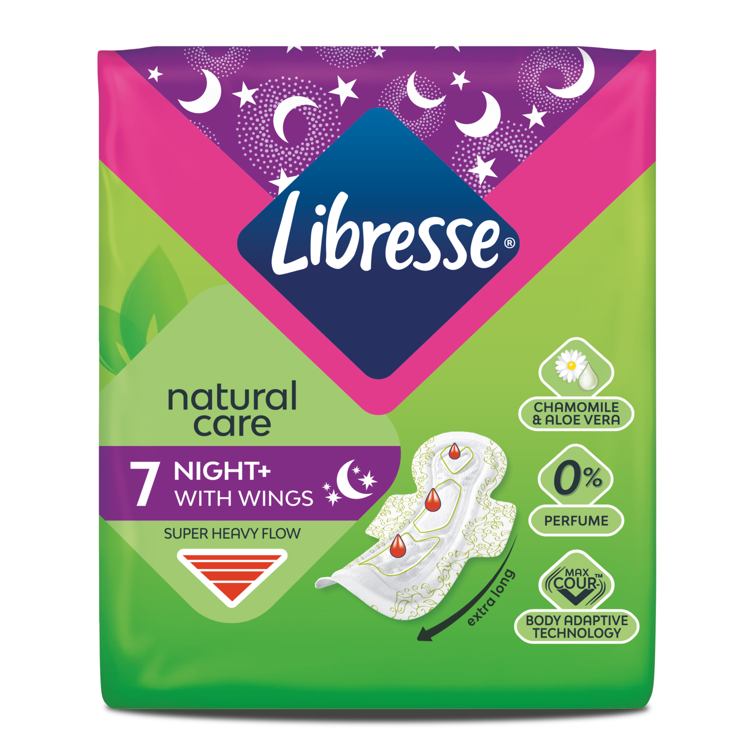Libresse Natural Care Maxi Night egészségügyi betét szárnyakkal