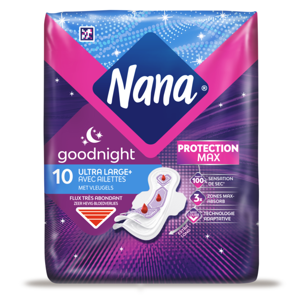 Nana Goodnight Large Wings Pack X10 Ultra Pads Fr Be