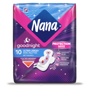 Nana Goodnight Large Wings Pack X10 Ultra Pads Fr Be