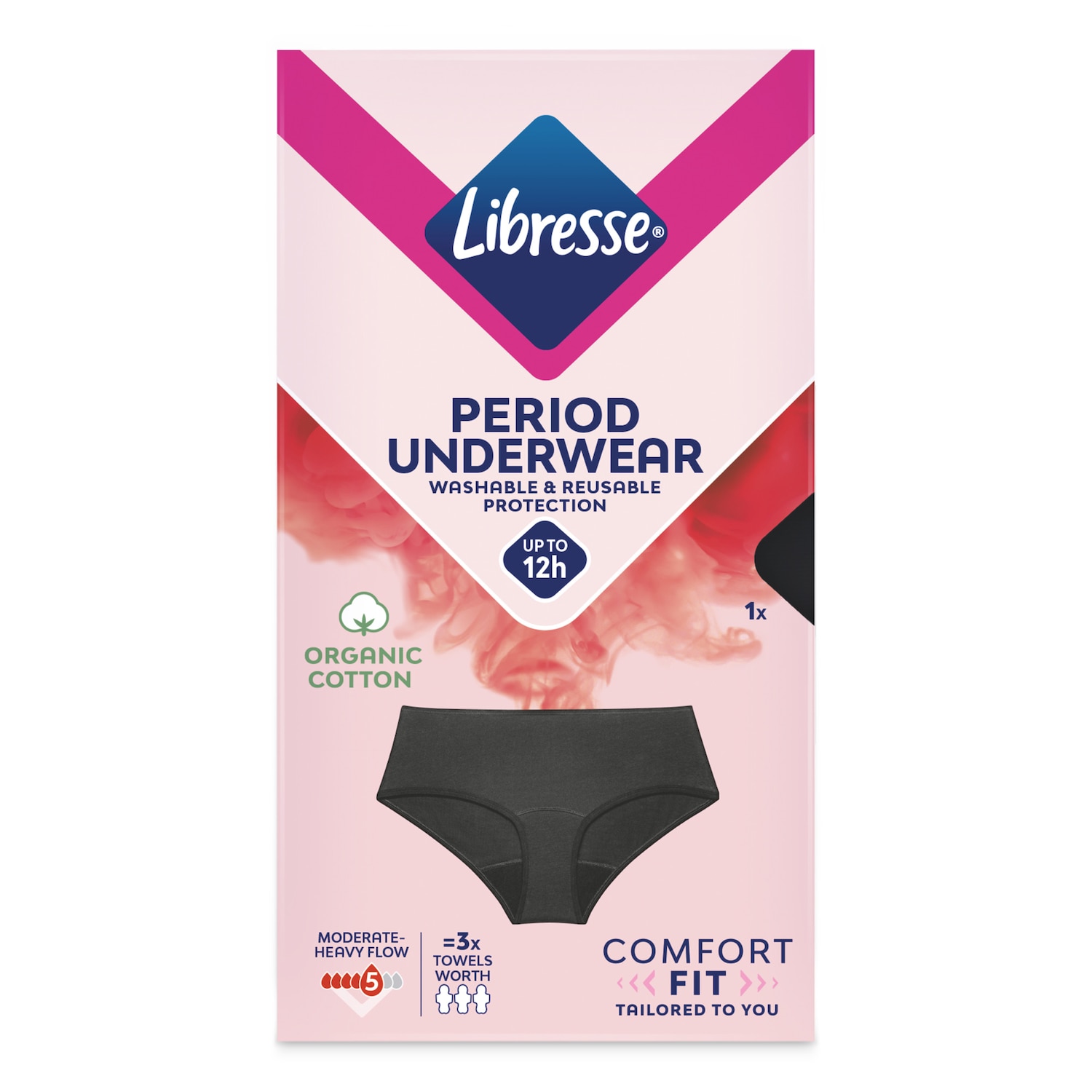 Libresse menstruatie ondergoed Hipster zwart maat XS-S-M-L