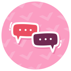 two conversation speech bubbles