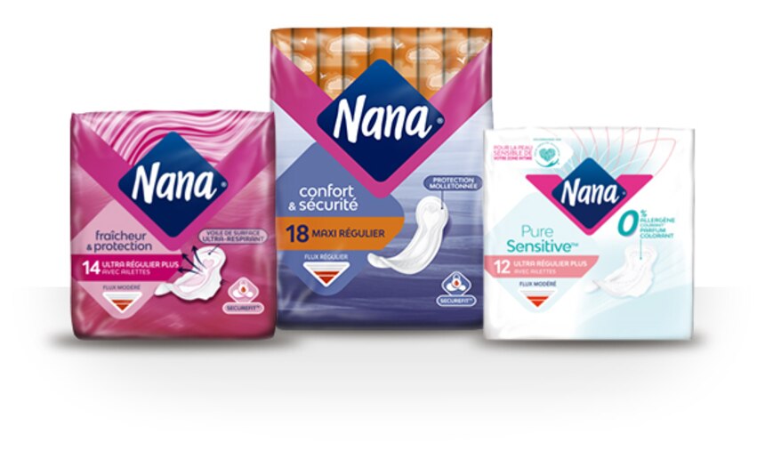 Gamme de serviettes hygiéniques