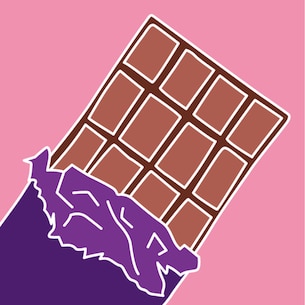 Imagen de un chocolate sobre un fondo verde - Saba
