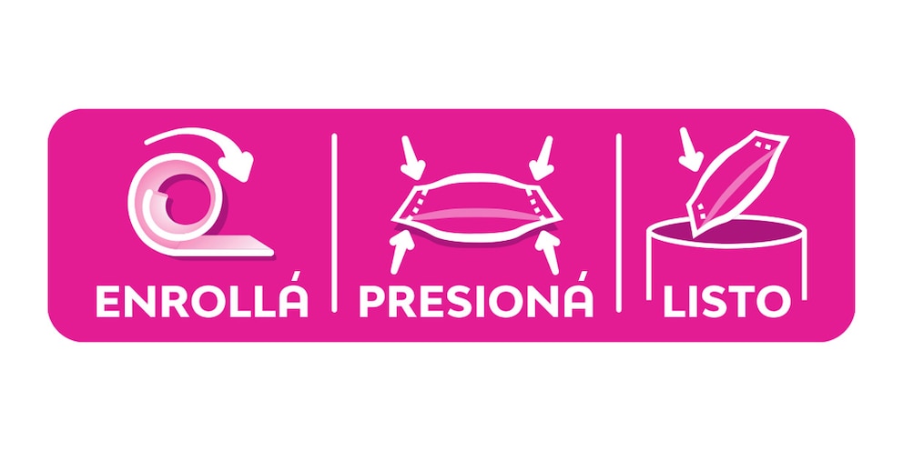 iconos del sistema de desecho rápido Saba - enrolla, presiona y listo
