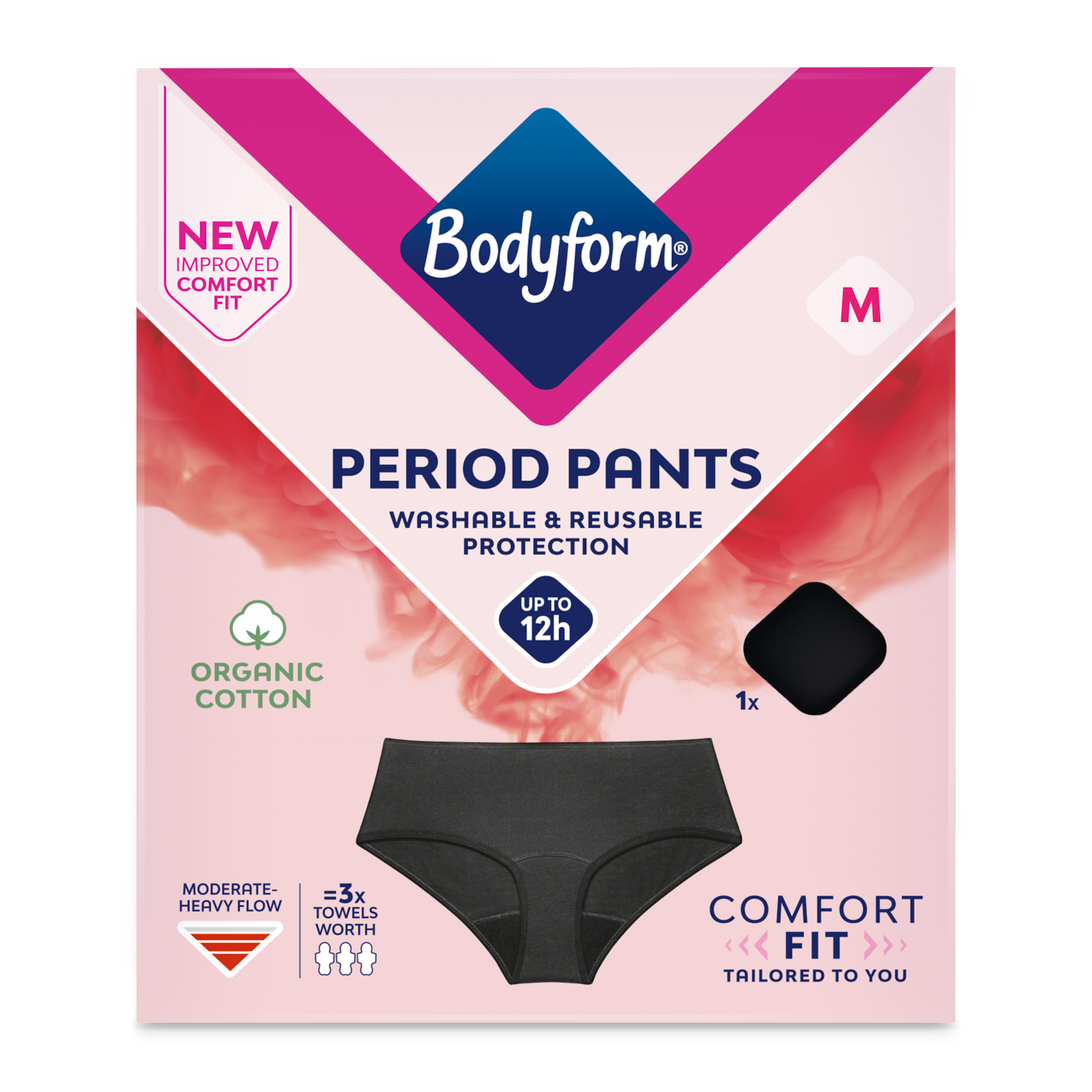 Cotton Period Underwear Hipster Black