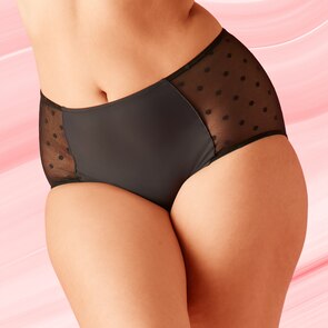 High Waist Dots Period Pants for a Heavy Flow in black