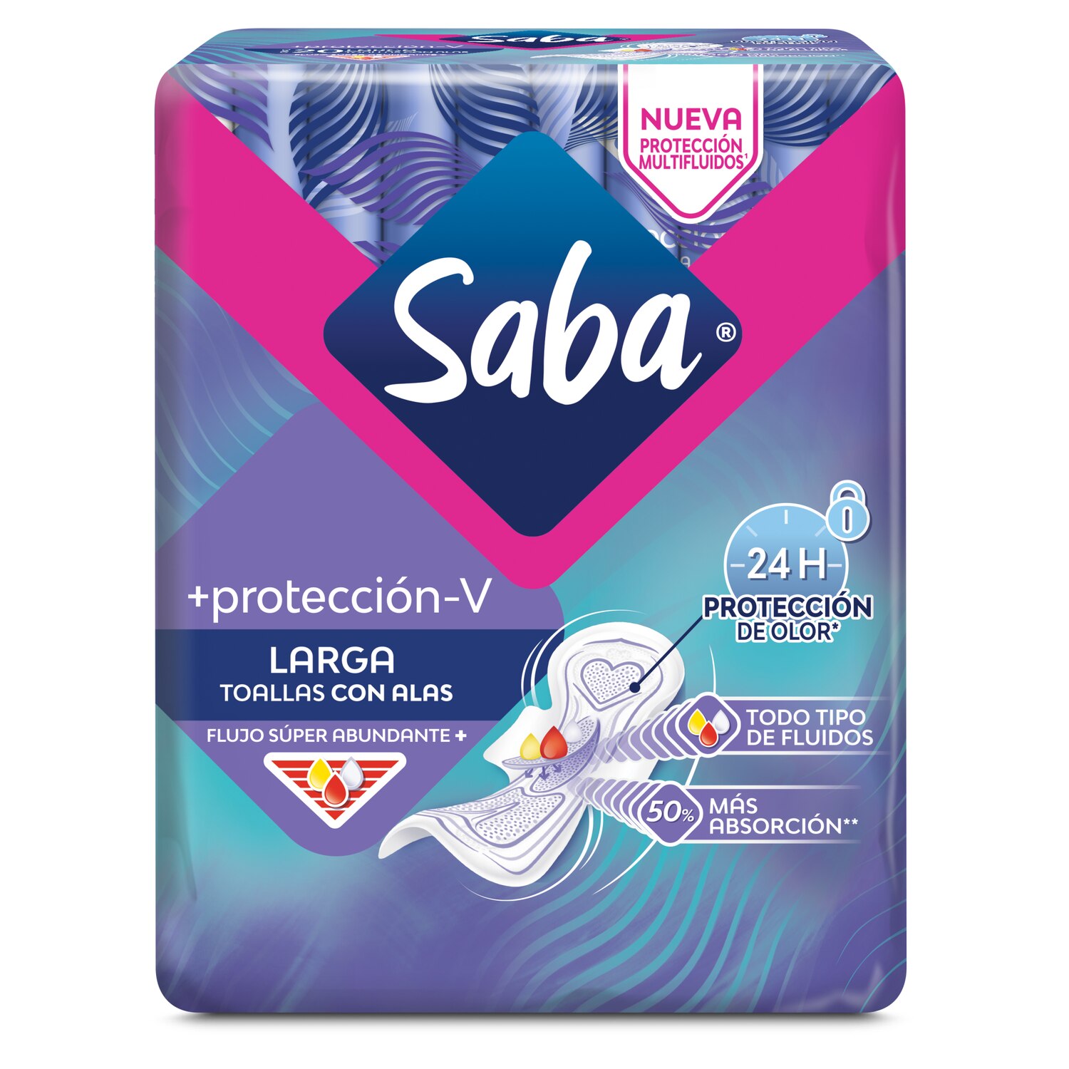 Saba® Protección V Toallas Largas Con Alas Saba® 6145