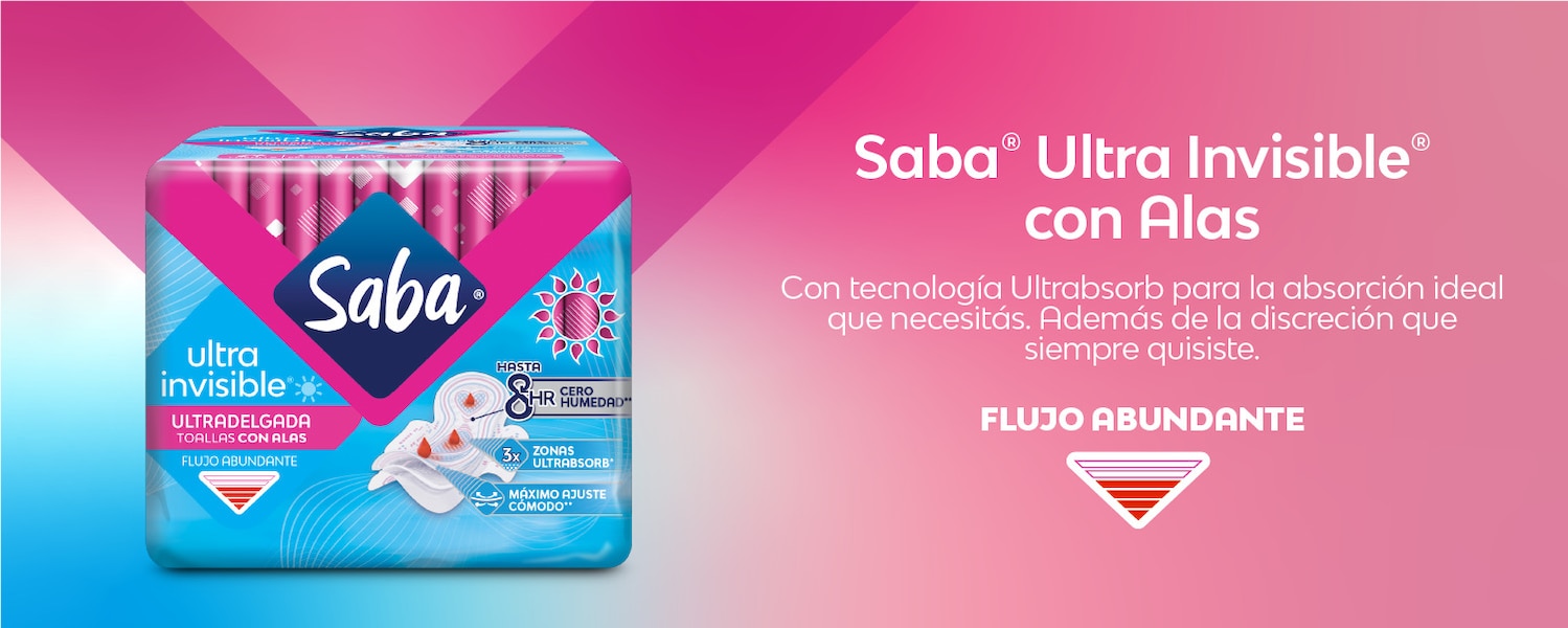 paquete de Saba ultra invisible con alas - Saba