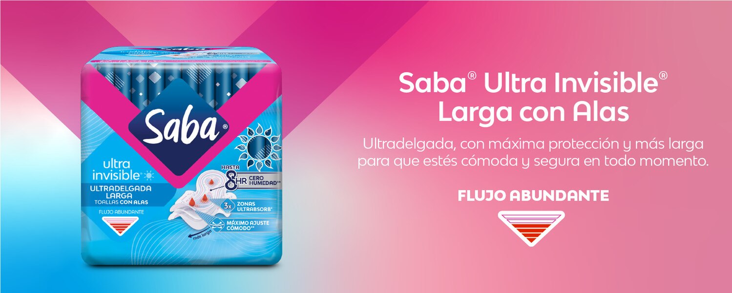 paquete de Saba ultra invisible larga con alas - Saba