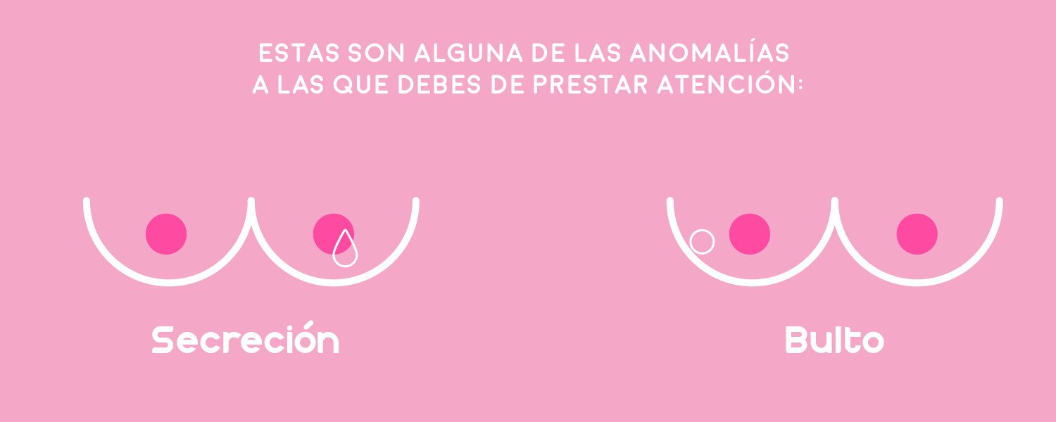 Imagen explicando los sintomas de secreción y bulto sobre fondo color rosa - Saba