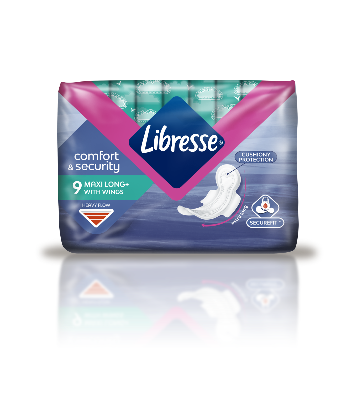 Libresse Comfortsecurity Extra Long With Wings Pack X9 Maxi Pads