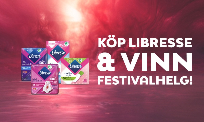Köp två Libresse-produkter i butik eller online för chans att vara med och tävla om 2 VIP-biljetter till festivalen Way Out West.