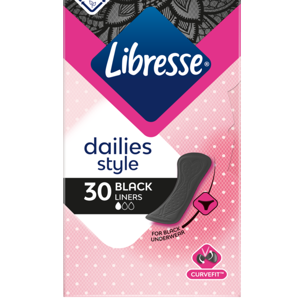 Libresse regular black inlegkruisjes
