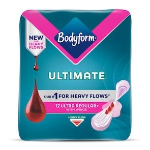 Pack of 12 Bodyform Ultimate ultra regular+ with wings