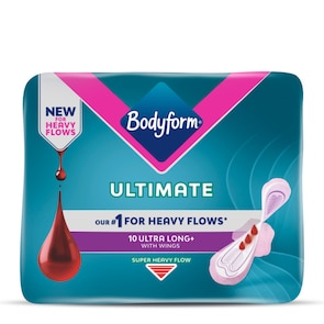 Pack of 10 Bodyform Ultimate ultra long+ with wings