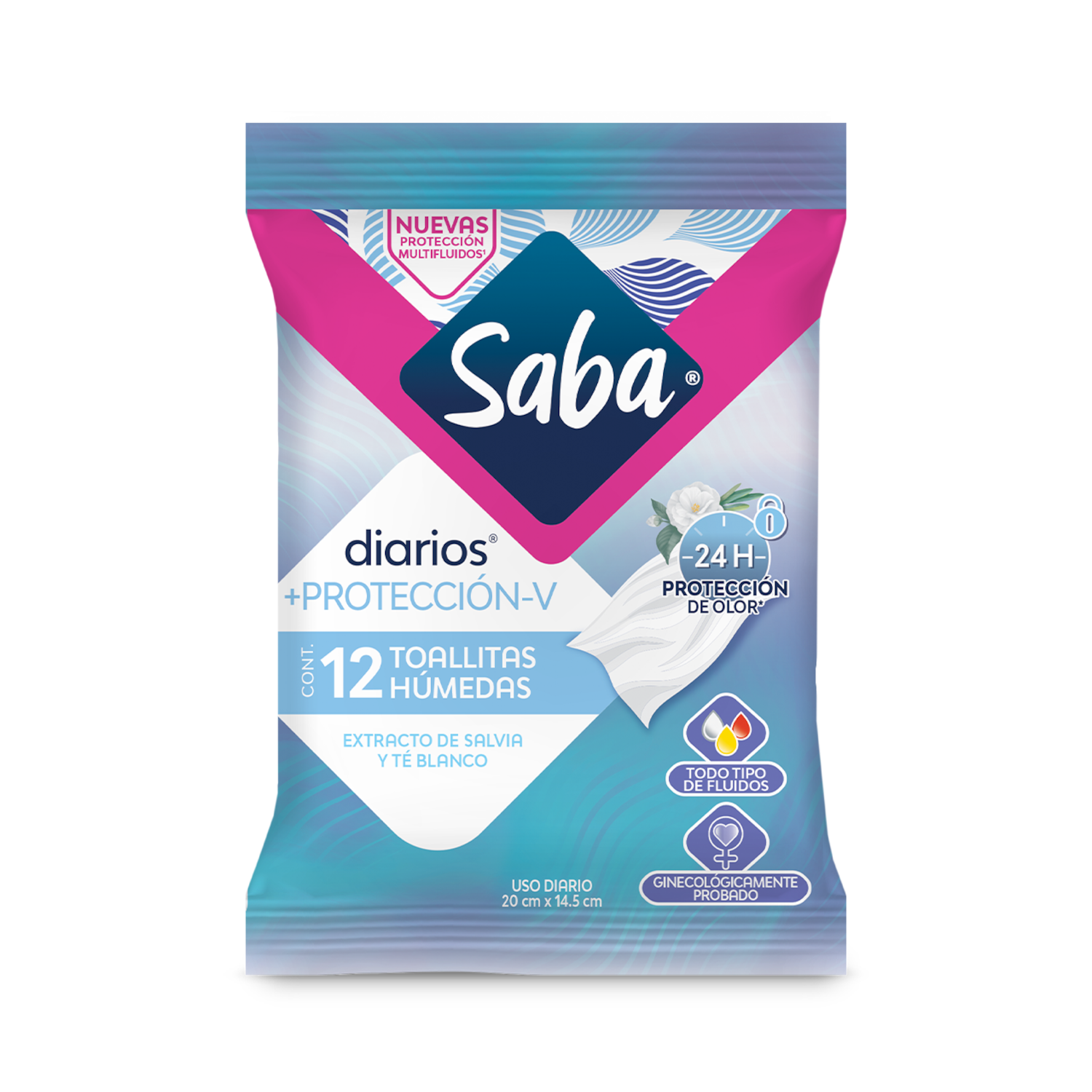 Saba® diarios® Toallitas Húmedas +protección-V