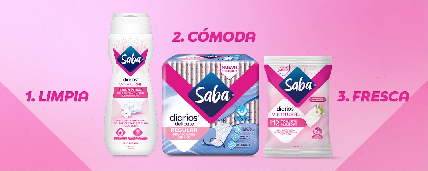 Productos de cuidado intimo diario de Saba