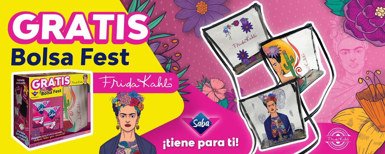 1 paquete de Toallas Más Protección 20 piezas + Bolsa para concierto Frida Kahlo