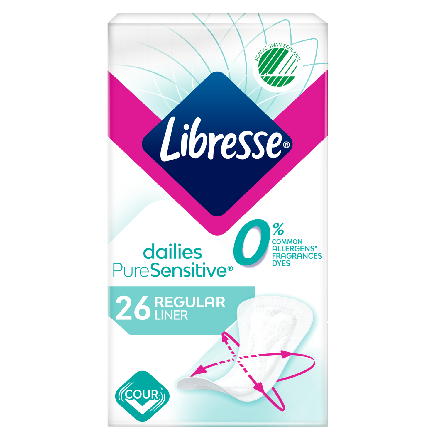 Libresse Puresensitive Single Pack X26 Femcare Liner Regular Region North
