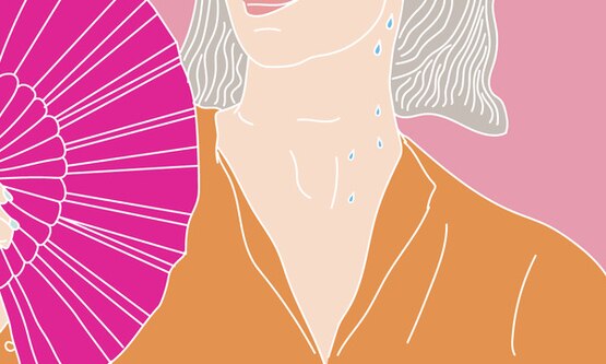 Woman experiencing a hot flush