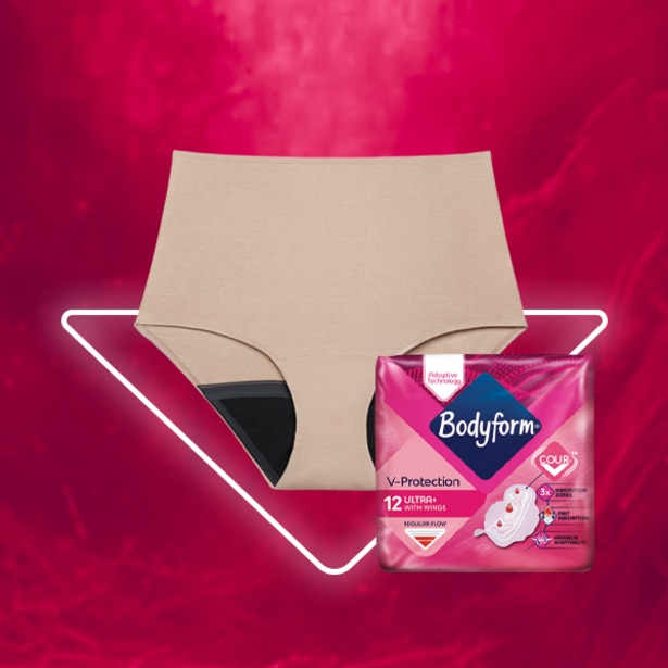 Bodyform Bundles - 1 pair of Bodyform period pant, x3 free packs of Bodyform Period Pads