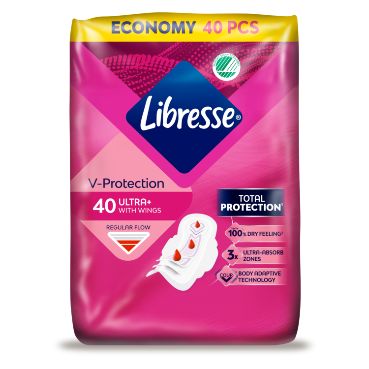 Libresse V Protection Ultra Regular Wing Economy Pack X40 Ultra Pads Portrait