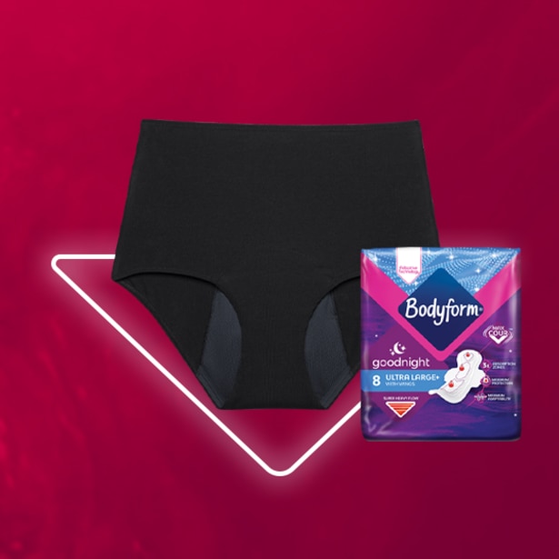 Bodyform Bundles - 1 pair of Bodyform period pant, x3 free packs of Bodyform Period Pads