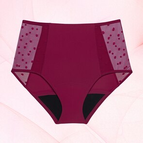 Lush High waist Dots Moderate Burgundy Front Product image