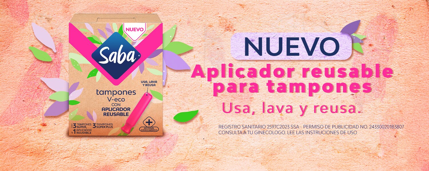 ¡Prueba el NUEVO aplicador reusable para tampones V-Eco Saba®!