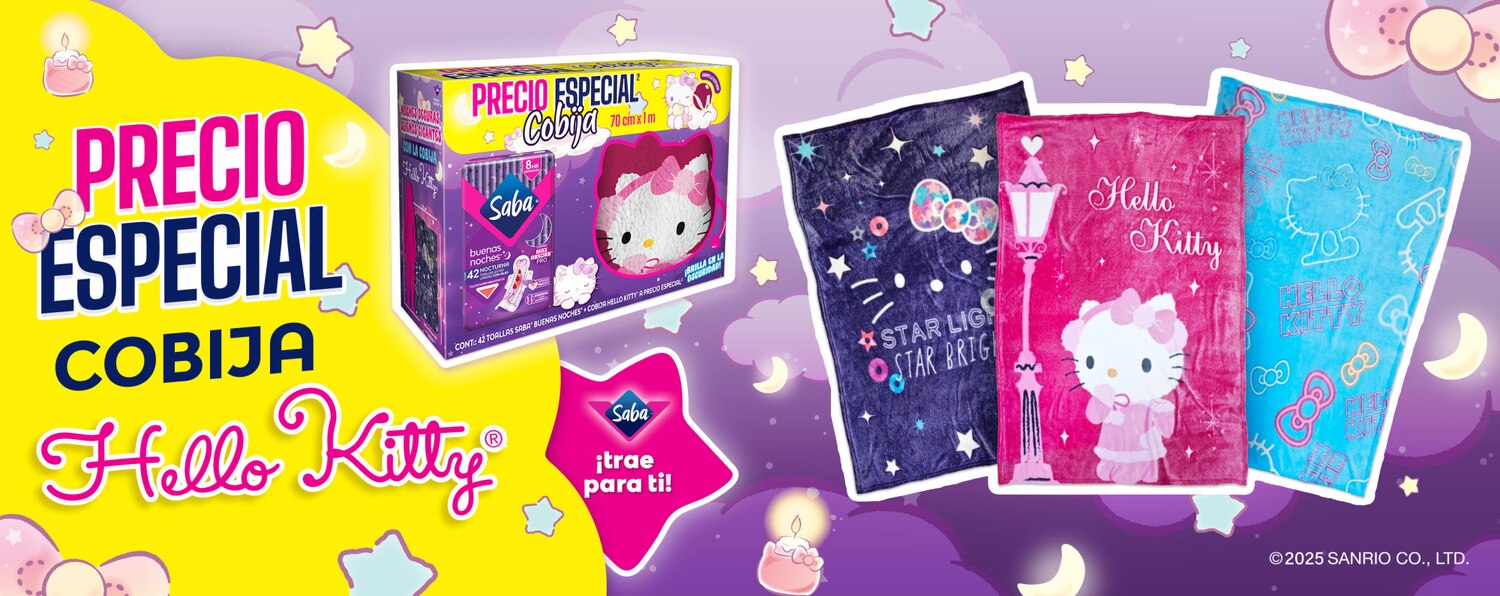 1 paquete de Toallas Buenas Noches 42 piezas + Cobija Hello Kitty